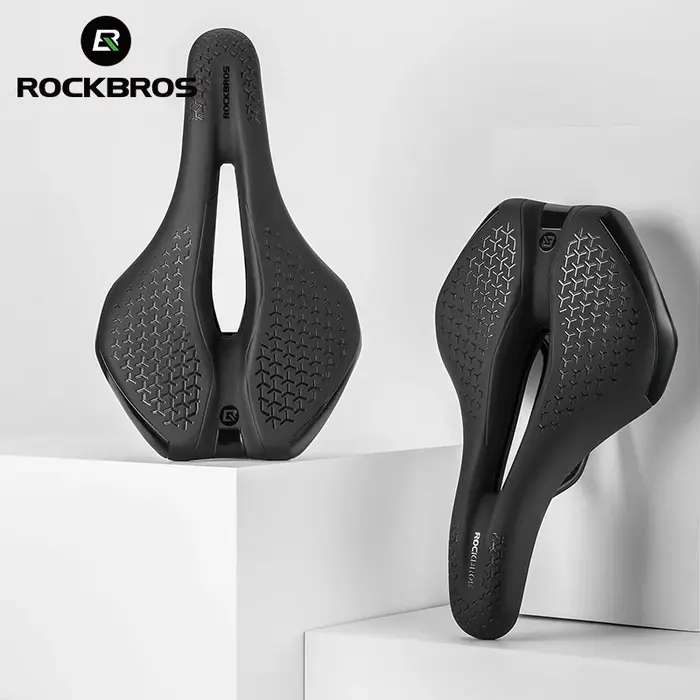 Selle de vélo VTT ROCKBROS en simili cuir jaune avec rails en acier au carbone et rembourrage éponge haute densité pour confort montagne