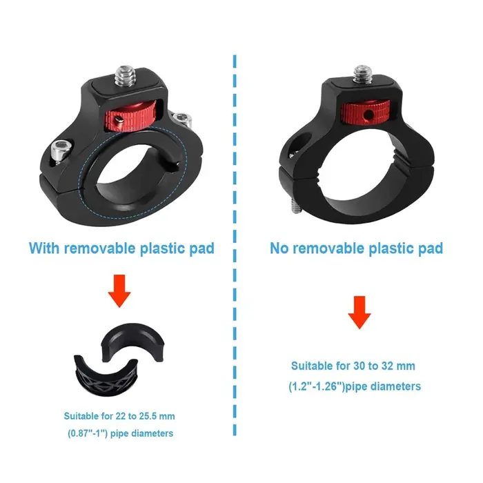 Support de vélo en alliage d'aluminium pour GoPro 13 12 11 10 9 8 avec vis 1/4