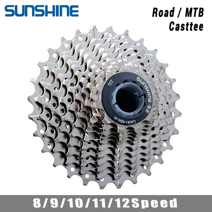 SUNSHINE Cassette de vélo de route 8/9/10/11/12 vitesses 23/25/28/32/34/36T K7 Cassette 8V 9V 10V 11