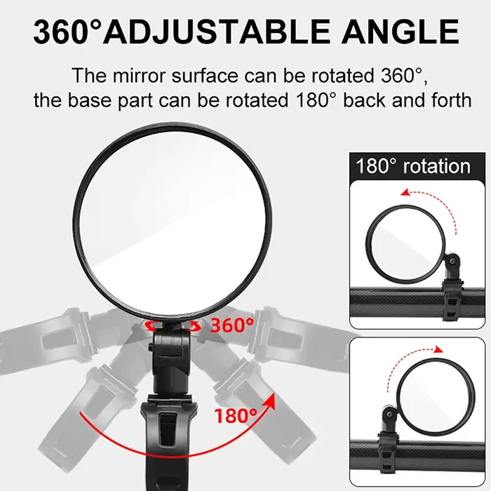 1pc Rétroviseur de scooter électrique Vue arrière 360 ° Mini miroir rotatif pour Xiaomi M365