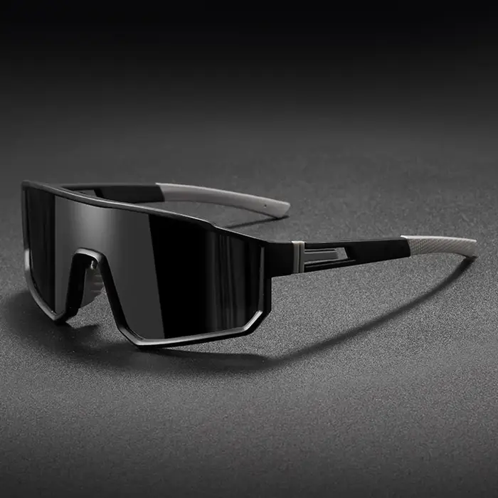Lunettes de cyclisme surdimensionnées pour hommes, lunettes de soleil coupe-vent avec revêtement col