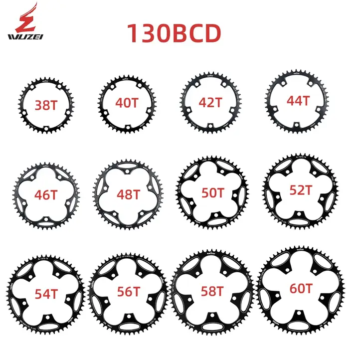 WUZEI vélo de route 110/130BCD plateau 36/38/40/42/44/46/48/50/52/54/56/58/60T 110BCD/130BCD route/doli de manivelle