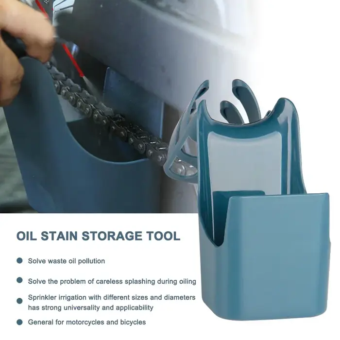 Outil de nettoyage de chaîne de vélo de moto, résistant aux éclaboussures, Portable, résistant à l'usure, outil de stockage de graisse bleu foncé pour motos et vélos