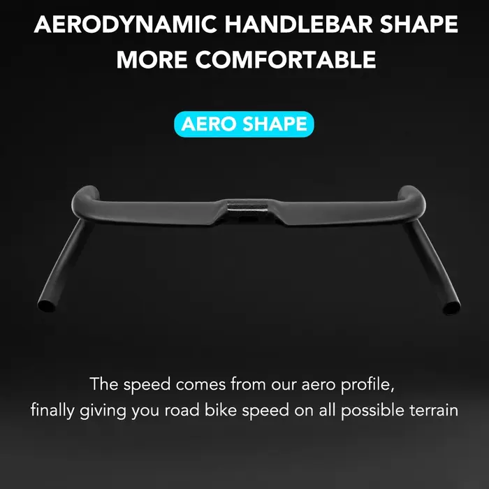 Guidon de vélo de gravier aérodynamique entièrement en carbone BERIJIE