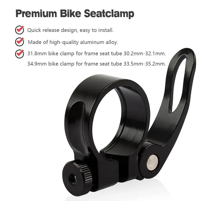Pince de tige de selle de vélo en alliage d'aluminium à dégagement rapide