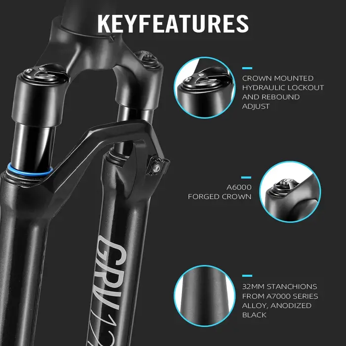 Horquille de Suspension en gravier Lexon 700C 40mm voyage 12 × 100mm fourche légère en alliage de carbone Compatible