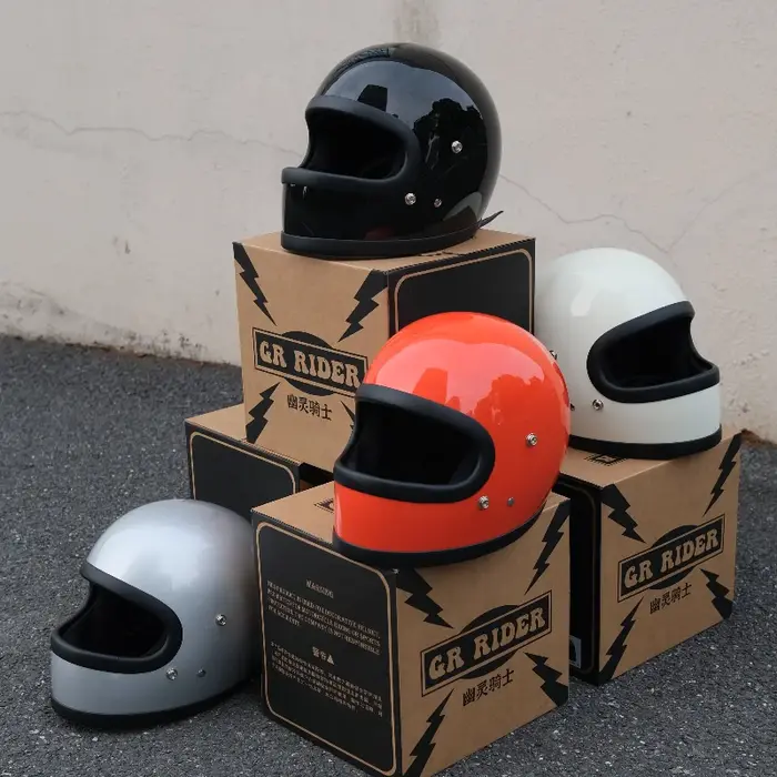 Casque de Moto Vintage japon Tech casques intégraux en fibre de verre Casco