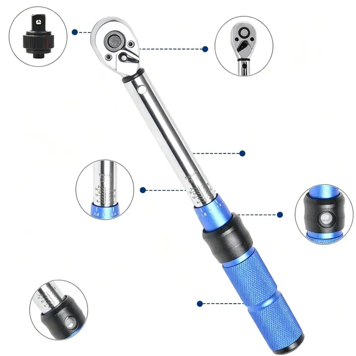 Clé dynamométrique pour vélo avec embouts 1/4 pouce
