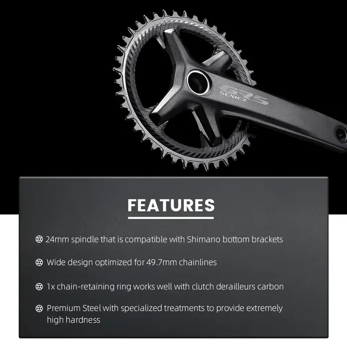 RYET Senicx gravier vélo péritelles 24mm broche 165/170/172.5/175MM