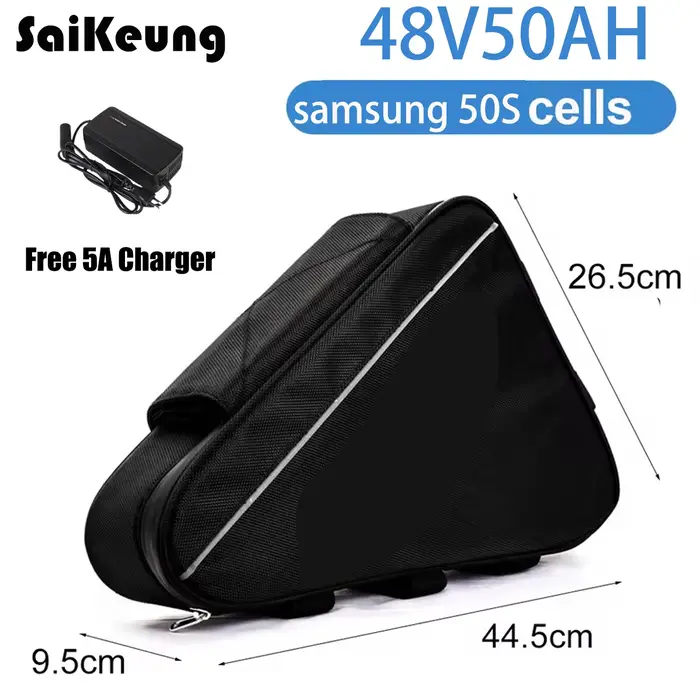 Batterie de vélo électrique triangulaire Champ Rider 48V 45AH 50AH