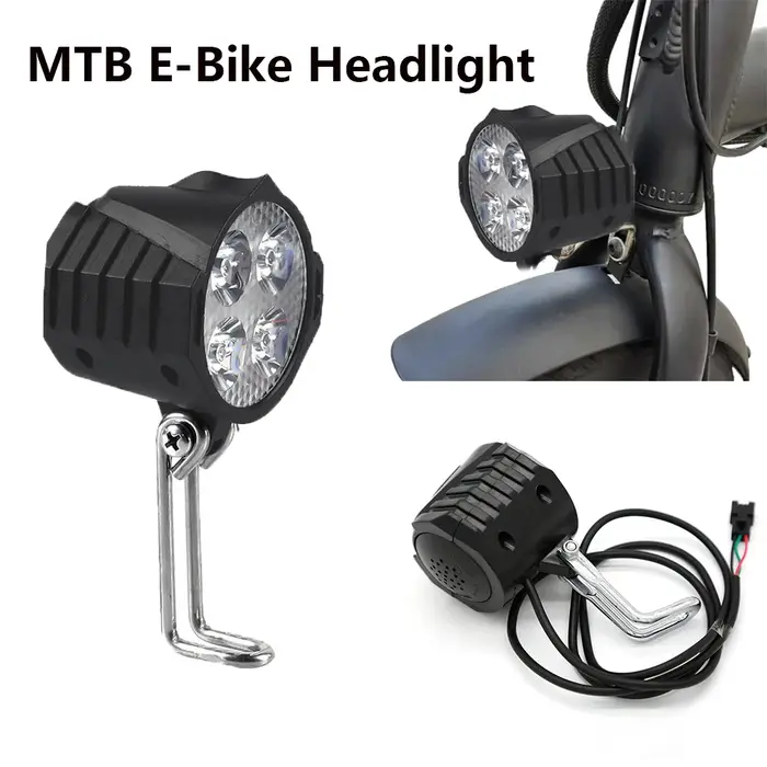 E-bike 12V 24V 36V 48V 60V 72V vélo électrique lumière avec klaxon étanche IPX4 phare klaxon ensemble avant klaxon ensemble