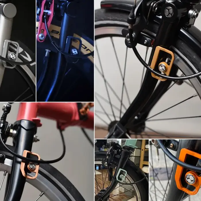 Convient aux vélos pliants Brompton colorés avec fourche avant en alliage d'aluminium sans boue et plaque de transmission.