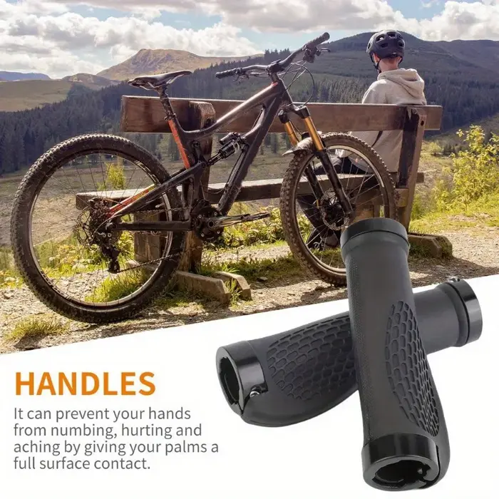 Guidons ergonomiques blancs pour vélo de montagne réglables de 300 à 400 mm avec levier de frein pour confort sportif