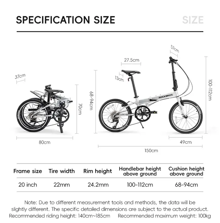 Vélo Pliant de 20 Pouces avec Shimano