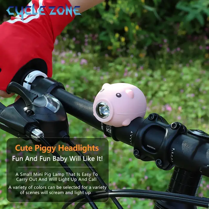 Lumières de vélo cochon mignonnes