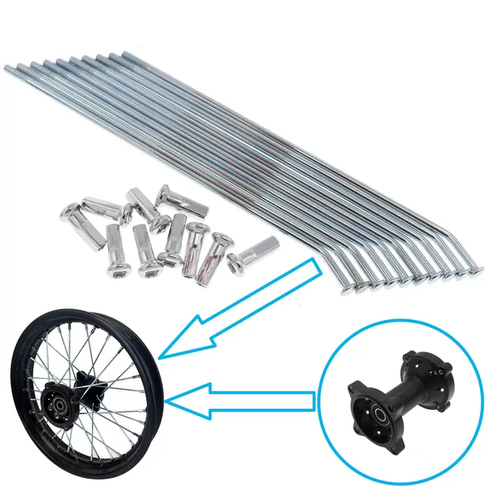 10 pièces/ensemble 10 "12" 14 "16" 17 "19" rayons de roue de moyeu de jante avant ou arrière pour XR