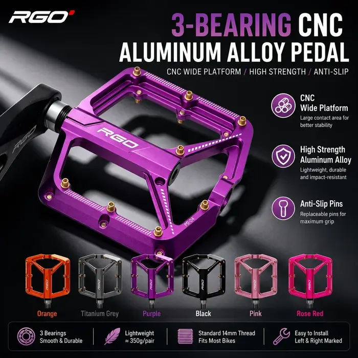 Pédales de vélo GOLDIX RGO PD04 en alliage d'aluminium CNC