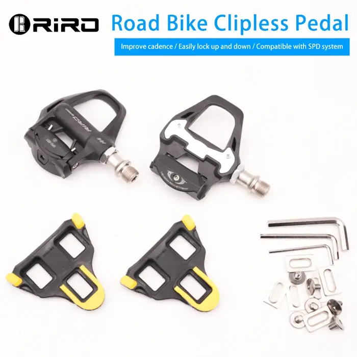 RIRO vélo de route ultraléger pédale sans clip vtt autobloquant cyclisme DU + crampons de roulement système SPD
