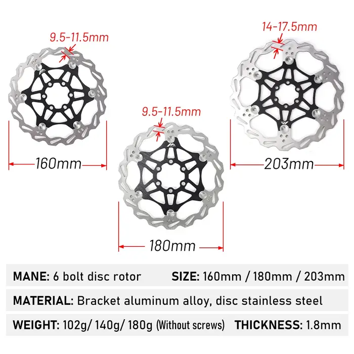 MANA – frein à disque flottant de vélo à 6 boulons