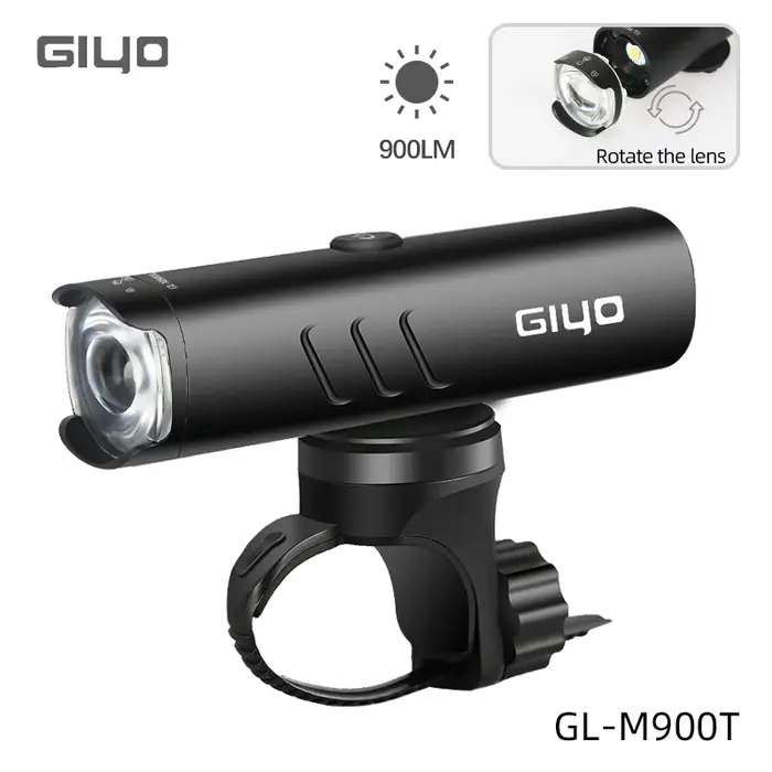 Lampe de vélo Giyo 900-1500 LM, 4000 mAh, avec perles lumineuses OSRAM de qualité allemande, anti-éb