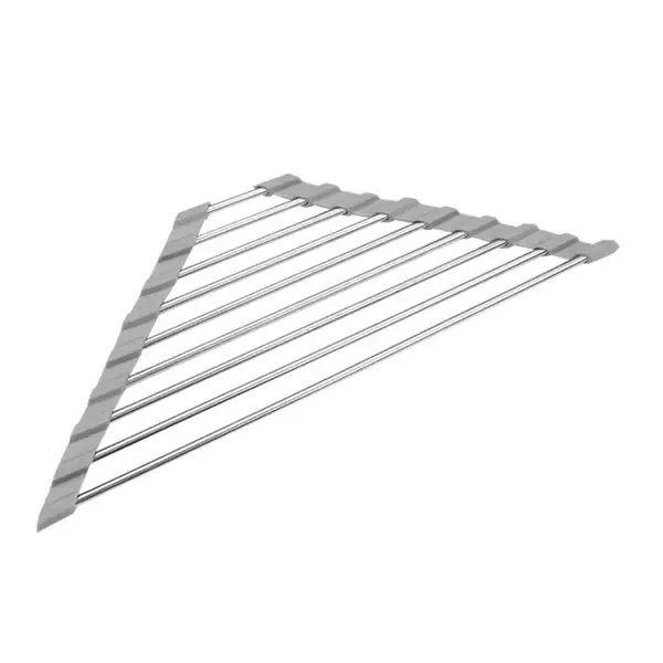 Triangle Roll-Up Vaisselle vaccage T1 pour Évier Coin Pliable En Acier Inoxydable Caddy Éponge Étagère Support Cuisine Proximité