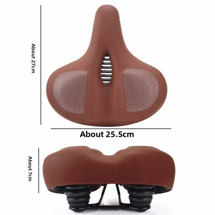 Selle de vélo de route surdimensionnée en cuir rembourrée extra douce pour homme et femme confort unisexe blanc jaune rouge bordeaux