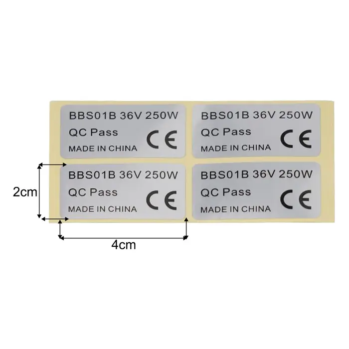 Paquet de 20 autocollants pour vélo électrique BAFANG 36V 250W/48V 750W 01HD