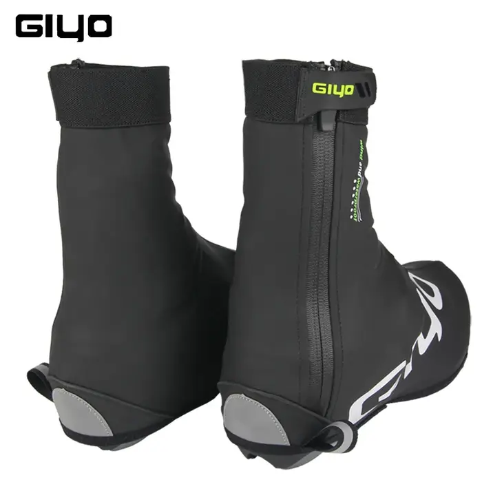 Couvre-chaussure de cyclisme hiver thermique GIYO RD-100 imperméable et réfléchissant en PU et Polyester pour vélo de route et VTT pour homme et femme