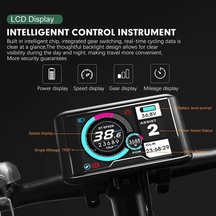 Écran couleur pour vélo électrique UKC1 24V36V48V60V72V UART2