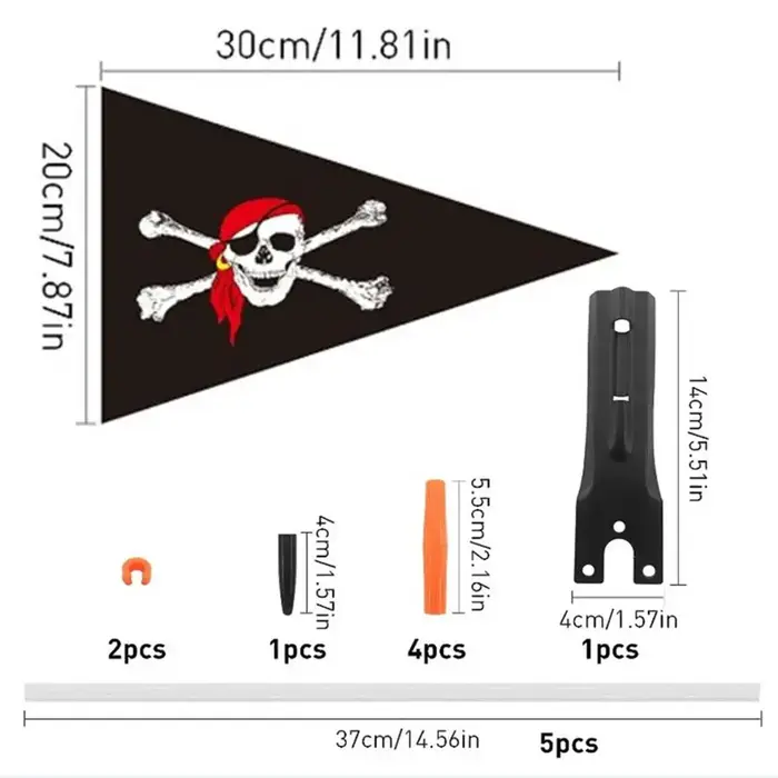 Drapeau avec poteau, drapeaux de sécurité imperméables pour vélo, hauteur réglable, pour remorque de