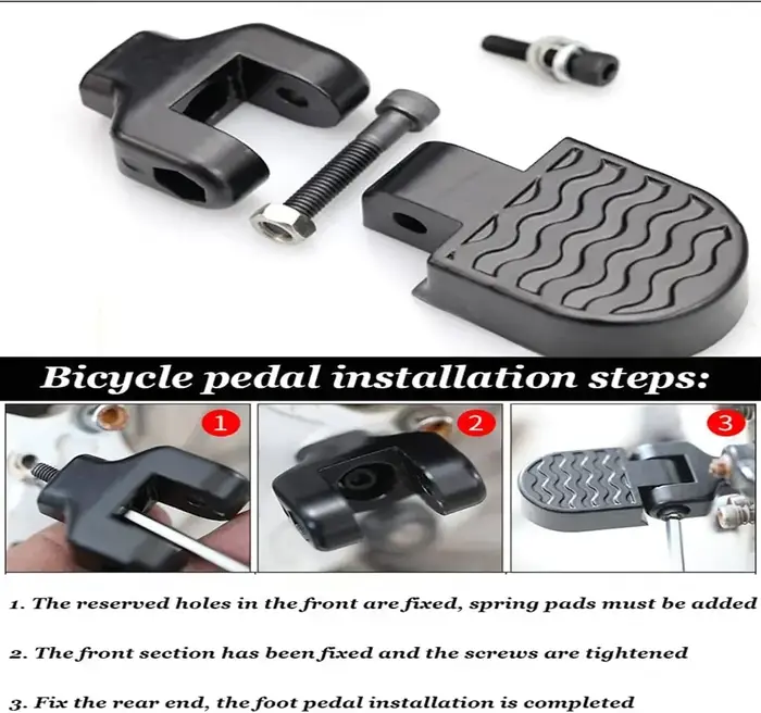 1 paire de Mini pédales arrière de vélo en alliage d'aluminium repose-pieds pliant