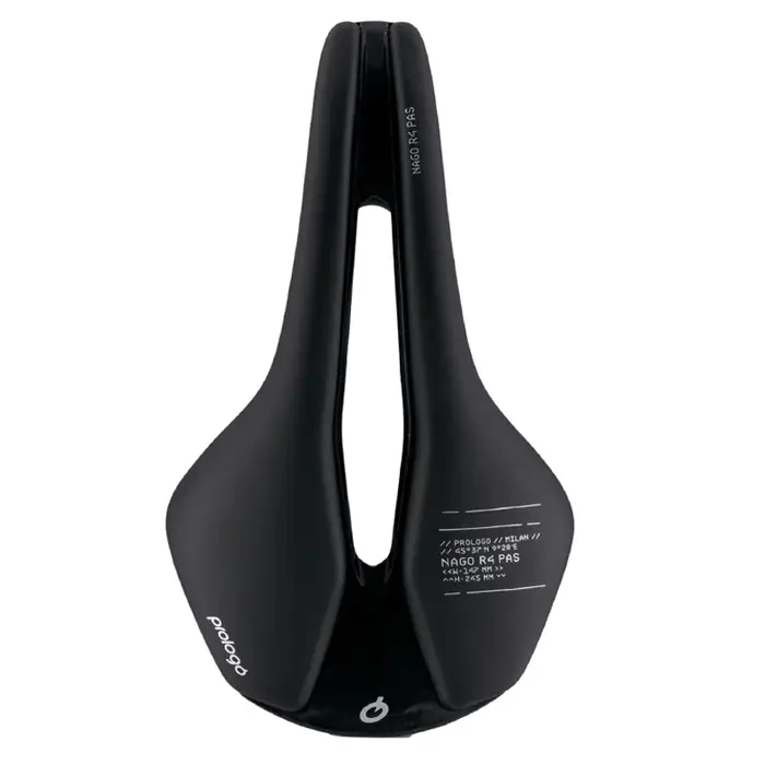 Selle de vélo Prologo Nago R4 PAS 245x147mm 245x137mm avec rail Tirox en acier T2.0, nez court creux