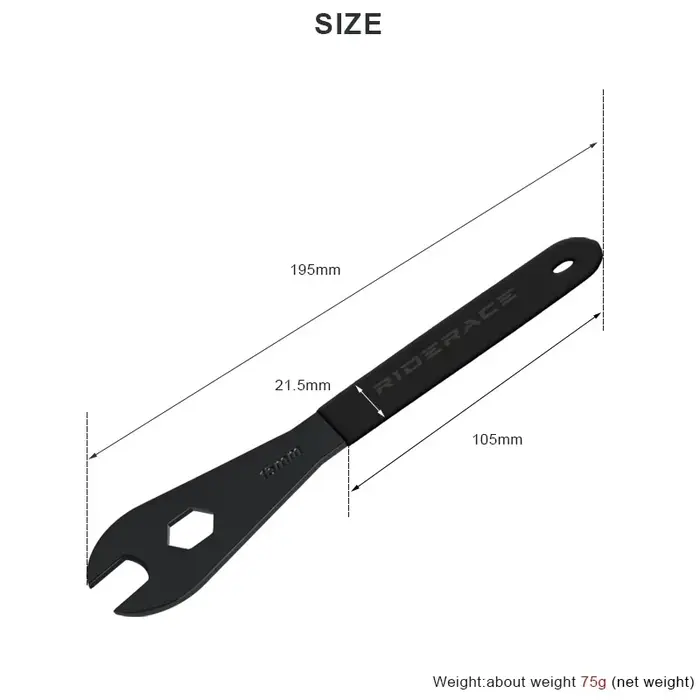 RIDERACE clé à pédale de vélo 15mm Durable pour moyeux de VTT vtt installer clé de retrait outils de réparation de cyclisme sur route