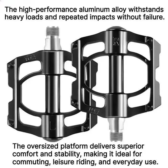 Pédales plates scellées à 4 roulements, en alliage d'aluminium ultraléger, axe chromoly 9/16 pouces, pour VTT / BMX / Vélo de route / Commutation urbaine