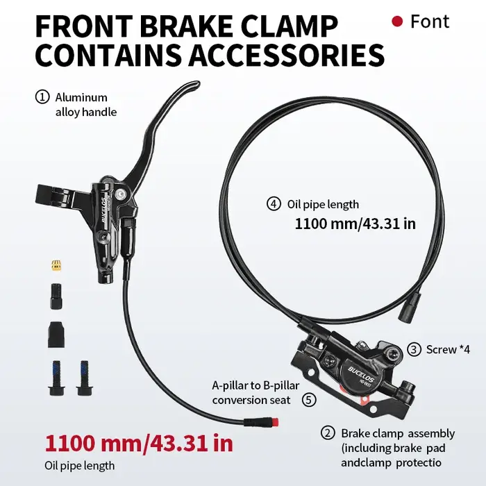 Freins hydrauliques BUCKLOS pour vélos électriques