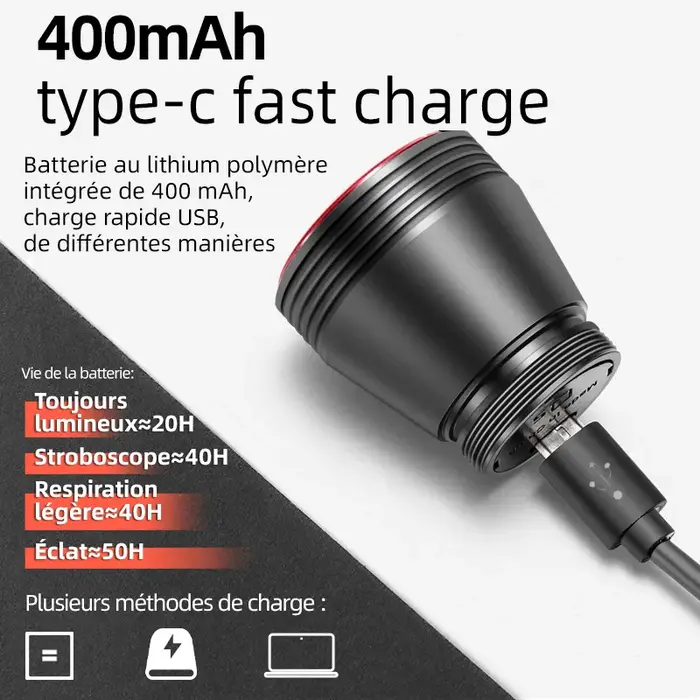 ROCKBROS vélo intelligent frein automatique détection lumière IPx6 étanche LED charge cyclisme feu arrière