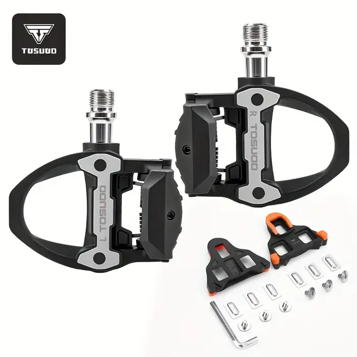 TOSUOD 2 paires de pédales de vélo à verrouillage pour vélos de course, pédales pour vélos de route