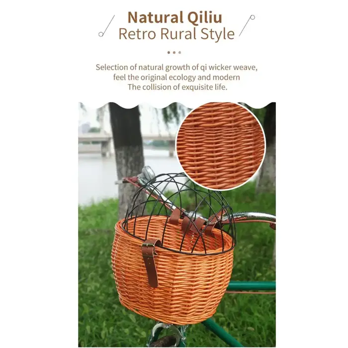 Panier de vélo en osier pour petits chiens et chats