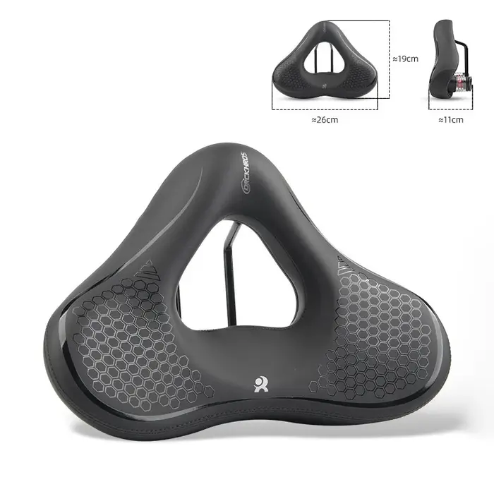 Selle de vélo ergonomique, coussin élargi et épais, absorption des chocs creuse, siège à ressort pou