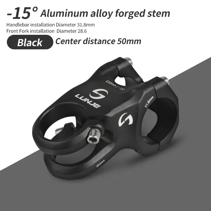 LUNJE 31 8 tige de VTT-15 degrés en alliage d'aluminium forgé