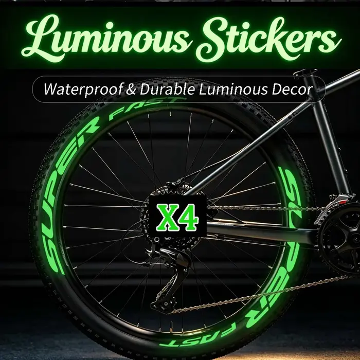 Autocollants lumineux pour jantes de vélo