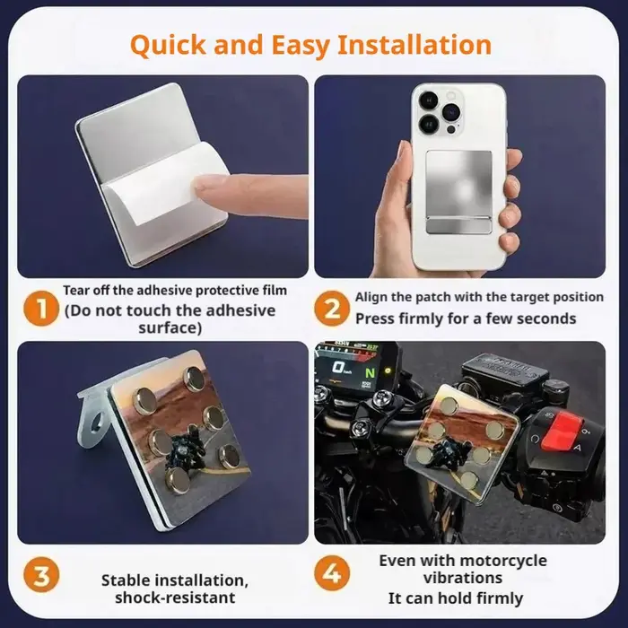 SEAMETAL – support de téléphone magnétique pour guidon de moto