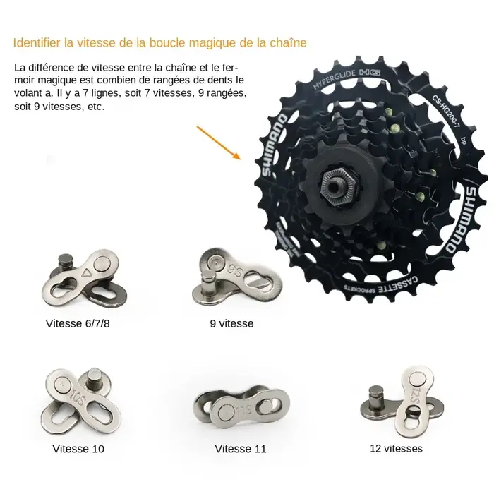10 paires de connecteurs de chaîne de vélo