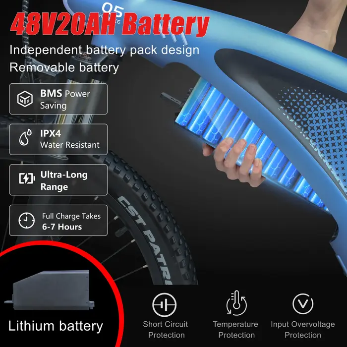 HX Q5 Ebike 2000W adultes vélo électrique 85Nm 57 KM/H