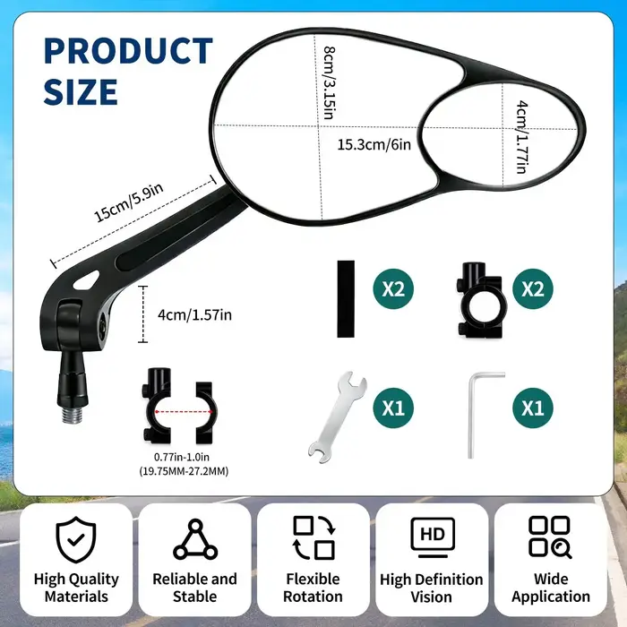 Support de rétroviseur pour guidon de vélo