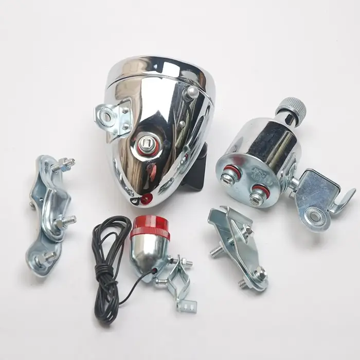 Kit de phare à dynamo pour vélo avec générateur de friction et support métallique pour éclairage de vélo de style vintage