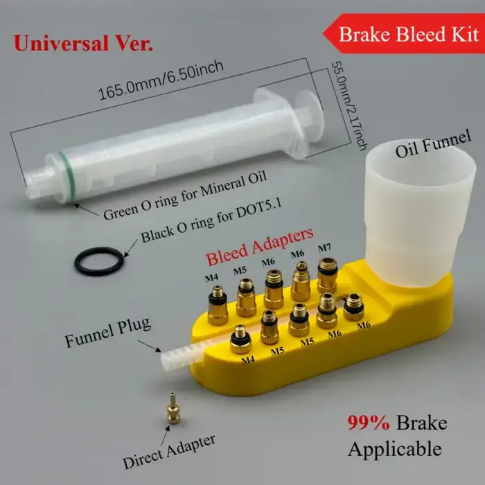 Kit de purge d'huile et d'entretien des freins à disque hydrauliques pour vélo électrique et trottinette