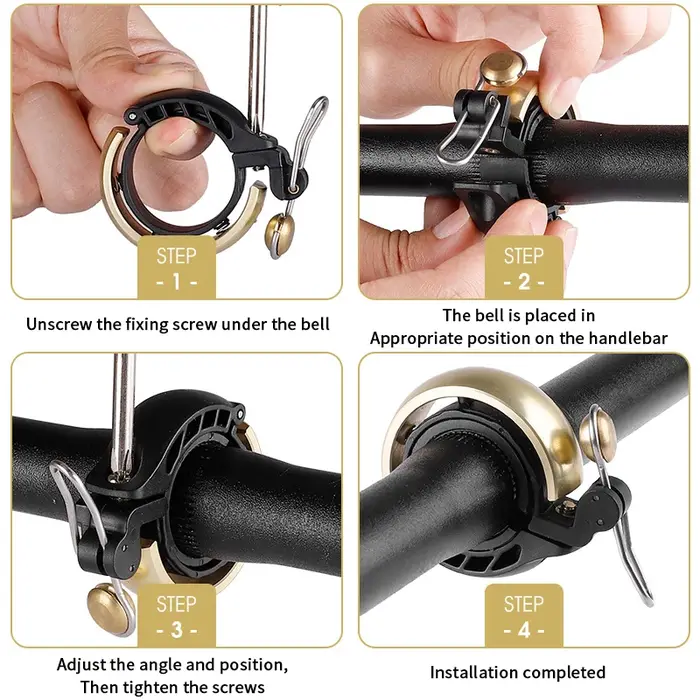 Nouvelle sonnette de vélo rétro en cuivre