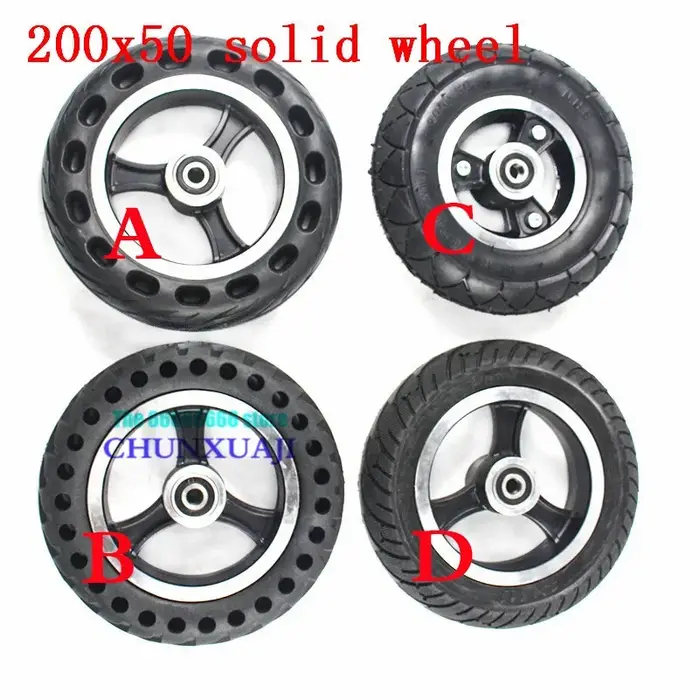 Roue solide 200x50 pour trottinette électrique
