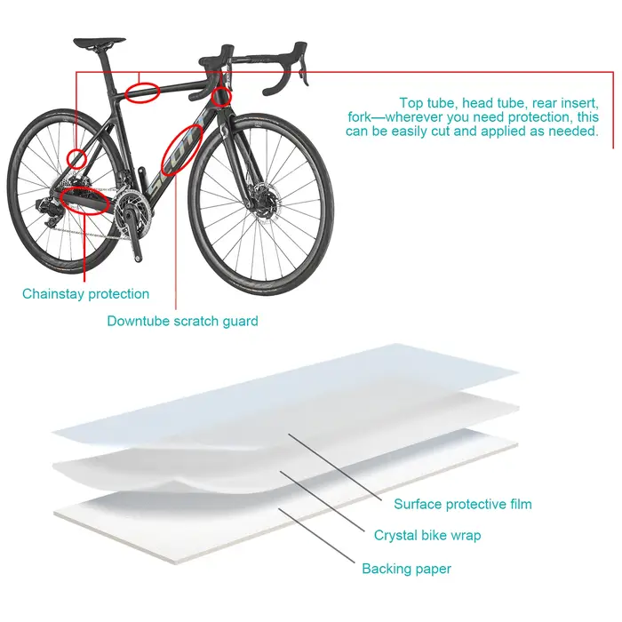 Autocollant de protection de cadre de vélo pour VTT et vélo de route